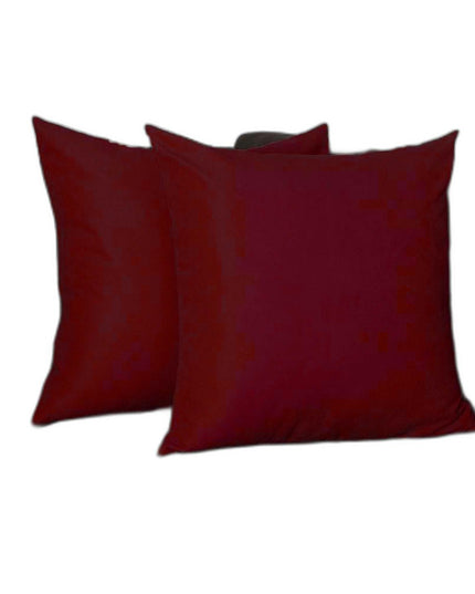 Set Of Two 22" X 22" Claret Red Polyester Zippered Pillow Cover