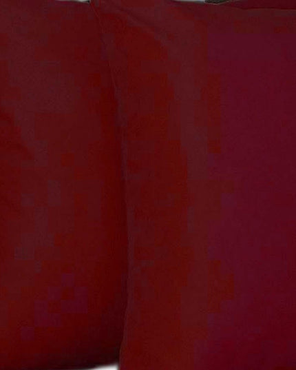Set Of Two 22" X 22" Claret Red Polyester Zippered Pillow Cover