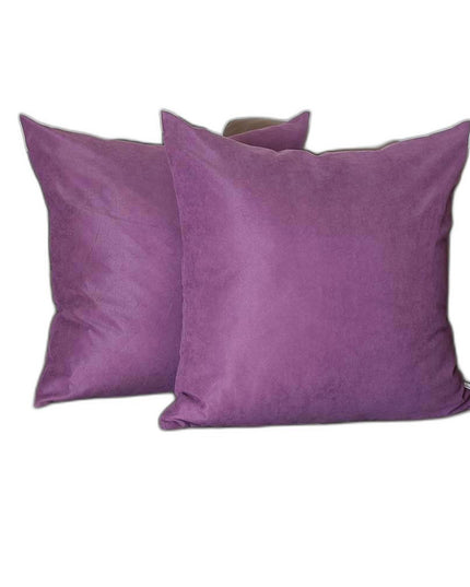 Set of Two 22" Purple Fabric Throw Pillow Covers