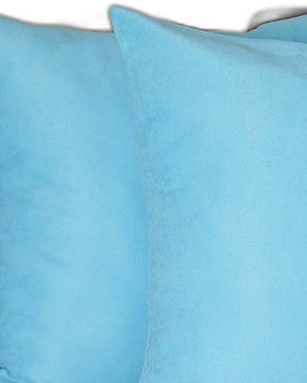 Set Of Two 22" X 22" Sky Blue Polyester Zippered Pillow Cover