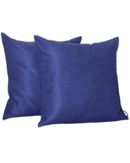 Set Of Two 22" X 22" Navy Blue Polyester Zippered Pillow Cover