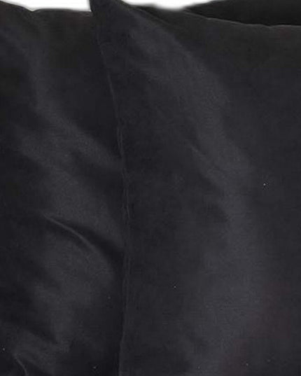 Set Of Two 22" X 22" Black Polyester Zippered Pillow Cover