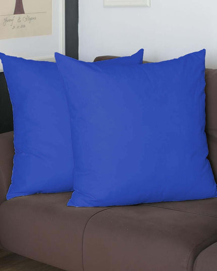 Set Of Two 22" X 22" Sapphire Blue Polyester Zippered Pillow Cover
