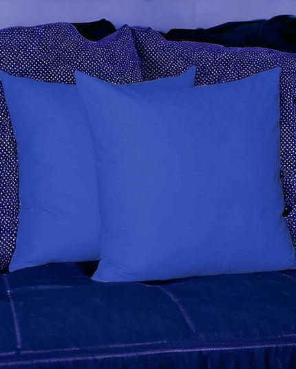 Set Of Two 22" X 22" Sapphire Blue Polyester Zippered Pillow Cover