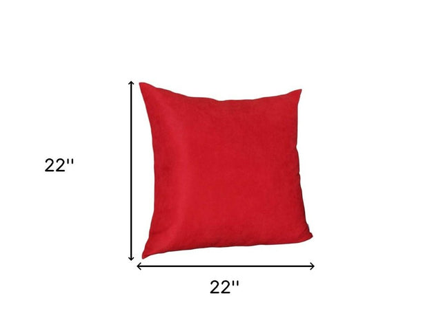 Set of Two 22" Red Throw Pillow Covers