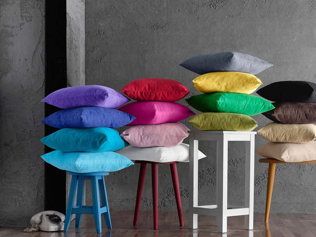 Set of Two 22" Red Throw Pillow Covers