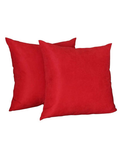 Set of Two 22" Red Throw Pillow Covers