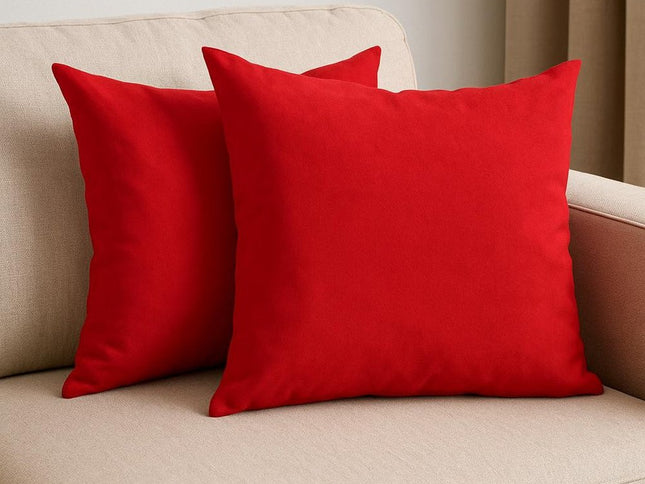 Set of Two 22" Red Throw Pillow Covers