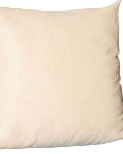 Set Of Two 22" X 22" Beige Polyester Zippered Pillow Cover