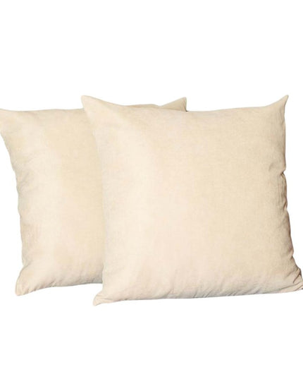 Set Of Two 22" X 22" Beige Polyester Zippered Pillow Cover