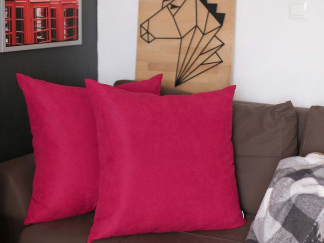 Set of Two 22" Pink Throw Pillow Covers