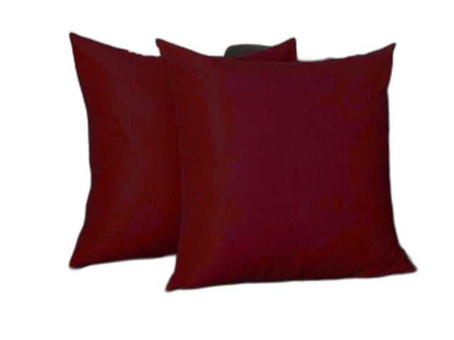 Set Of Two 26" X 26" Claret Red Polyester Zippered Pillow Cover