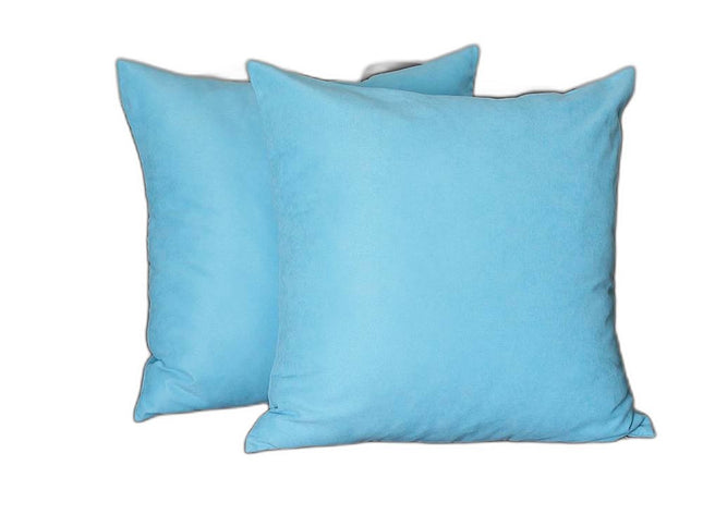 Set Of Two 26" X 26" Sky Blue Polyester Zippered Pillow Cover