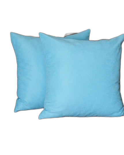 Set Of Two 26" X 26" Sky Blue Polyester Zippered Pillow Cover