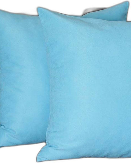 Set Of Two 26" X 26" Sky Blue Polyester Zippered Pillow Cover