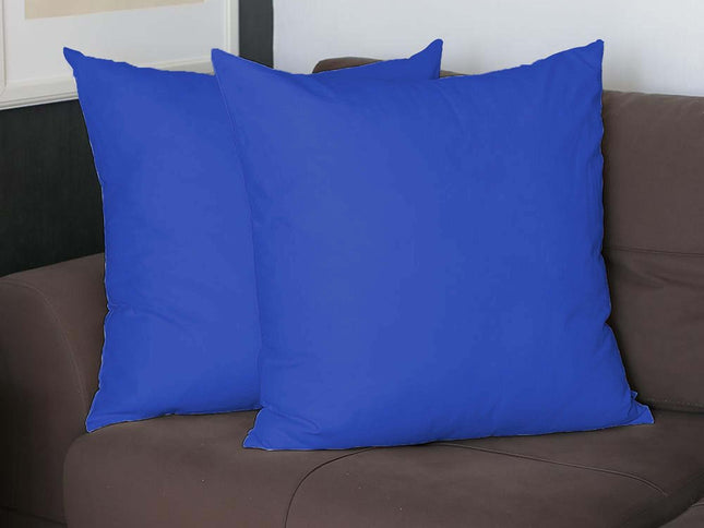 Set Of Two 26" X 26" Sapphire Blue Polyester Zippered Pillow Cover