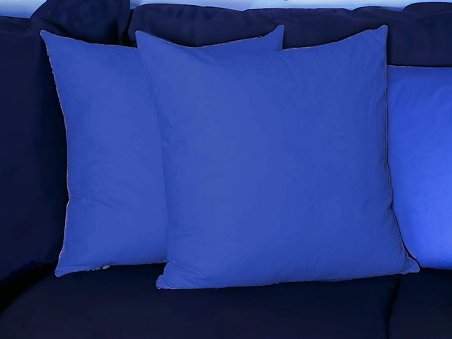 Set Of Two 26" X 26" Sapphire Blue Polyester Zippered Pillow Cover