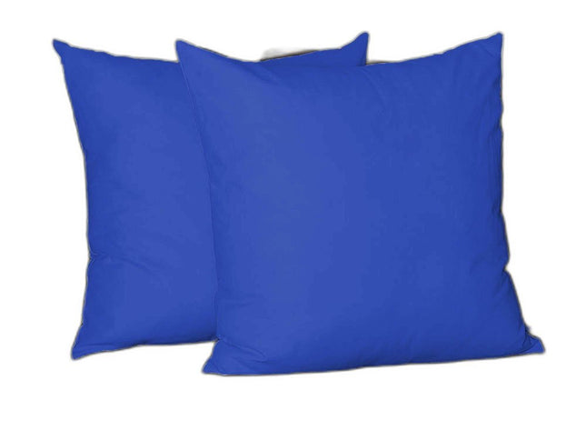 Set Of Two 26" X 26" Sapphire Blue Polyester Zippered Pillow Cover
