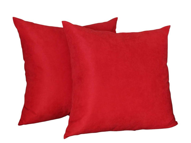 Set of Two 26" Red Euro Throw Pillow Covers