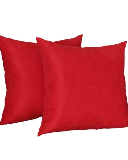 Set of Two 26" Red Euro Throw Pillow Covers