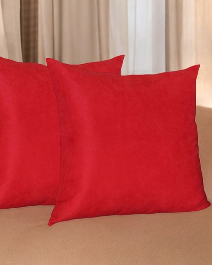 Set of Two 26" Red Euro Throw Pillow Covers