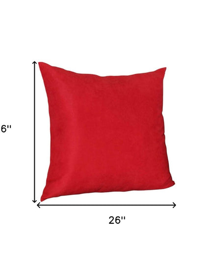 Set of Two 26" Red Euro Throw Pillow Covers