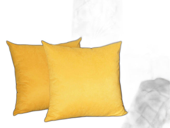 Set Of Two 26" X 26" Yellow Polyester Zippered Pillow Cover
