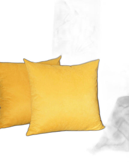 Set Of Two 26" X 26" Yellow Polyester Zippered Pillow Cover