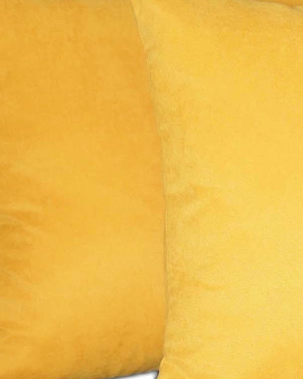 Set Of Two 26" X 26" Yellow Polyester Zippered Pillow Cover