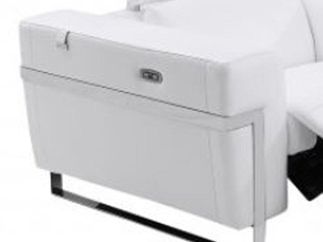 Three Piece White Italian Leather Six Person Seating Set