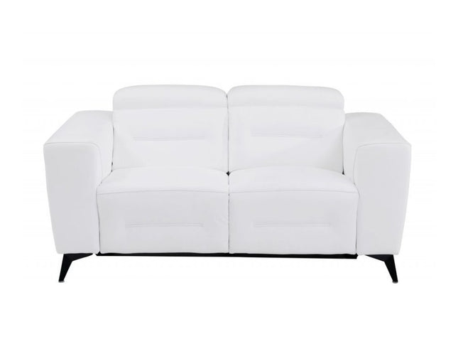 Three Piece White Italian Leather Six Person Seating Set