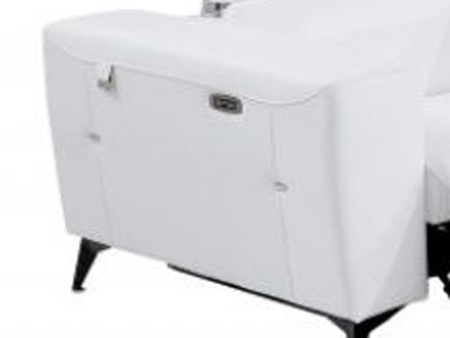 Three Piece White Italian Leather Six Person Seating Set