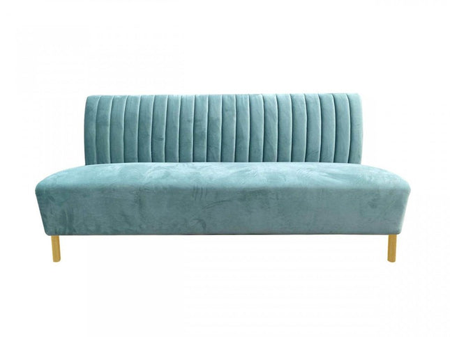 71" Light Gray Velvet Sofa With Gold Legs