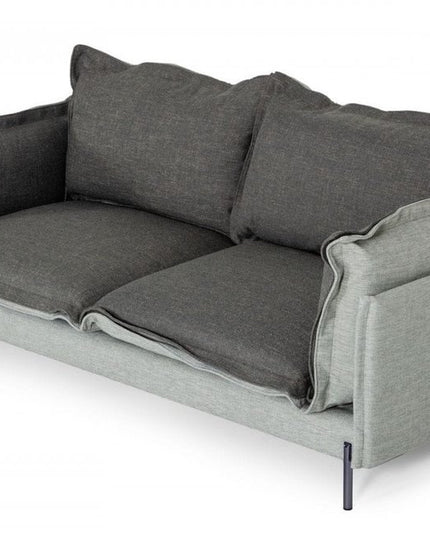87" Dark Gray Polyester Blend Sofa With Silver Legs
