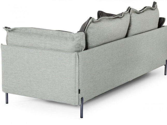 87" Dark Gray Polyester Blend Sofa With Silver Legs