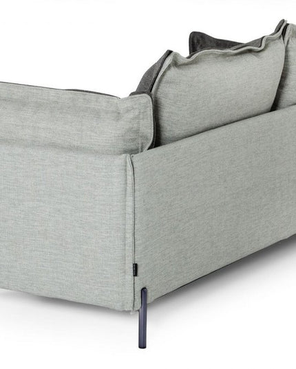 87" Dark Gray Polyester Blend Sofa With Silver Legs