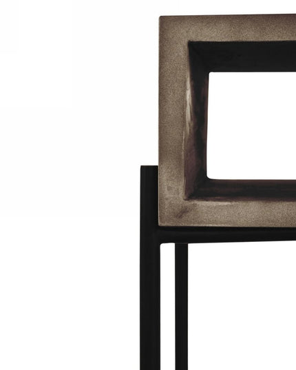 45" Gray and Black Concrete Console Table With Shelves