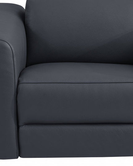 41" Dark Gray Italian Leather Power Recliner Chair