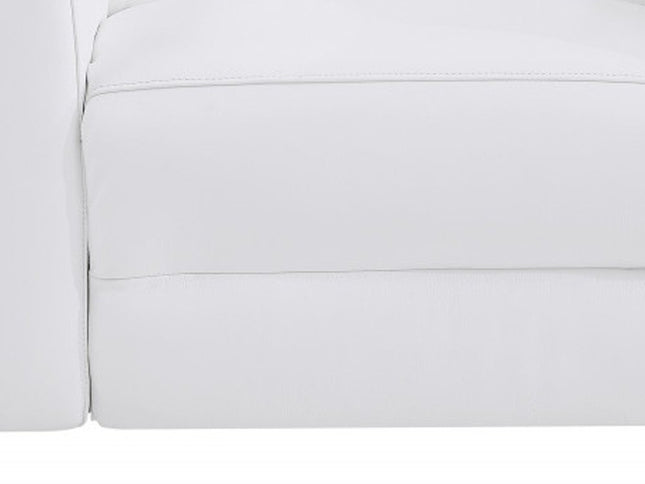 41" White Italian Leather Power Recliner Chair