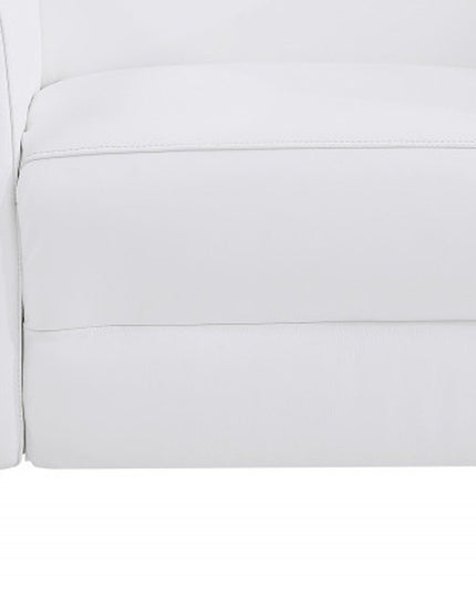 41" White Italian Leather Power Recliner Chair