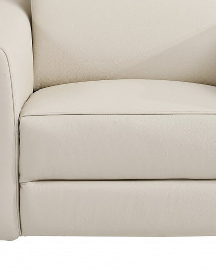 41" Beige Italian Leather Power Recliner Chair
