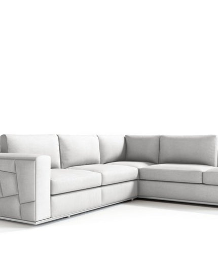 White Italian Leather Reclining L Shaped Two Piece Corner Sectional