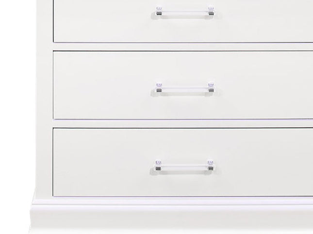 16" White Solid Wood Five Drawer Chest with LED Lighting