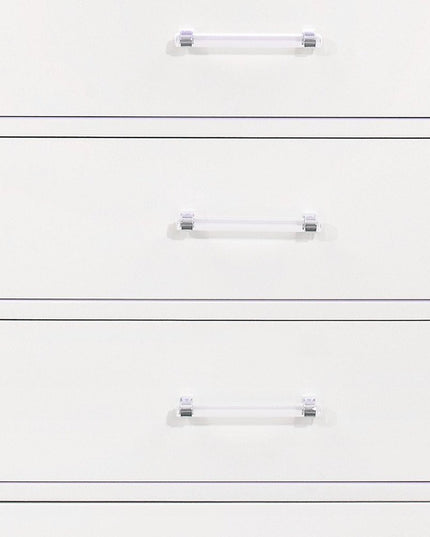 16" White Solid Wood Five Drawer Chest with LED Lighting