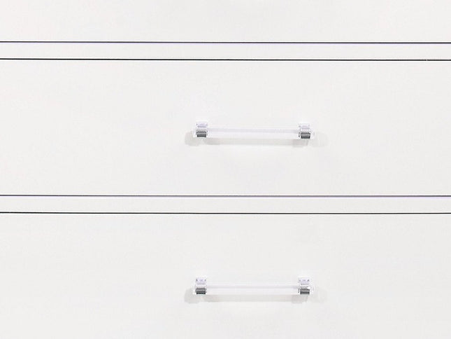 16" White Solid Wood Five Drawer Chest with LED Lighting