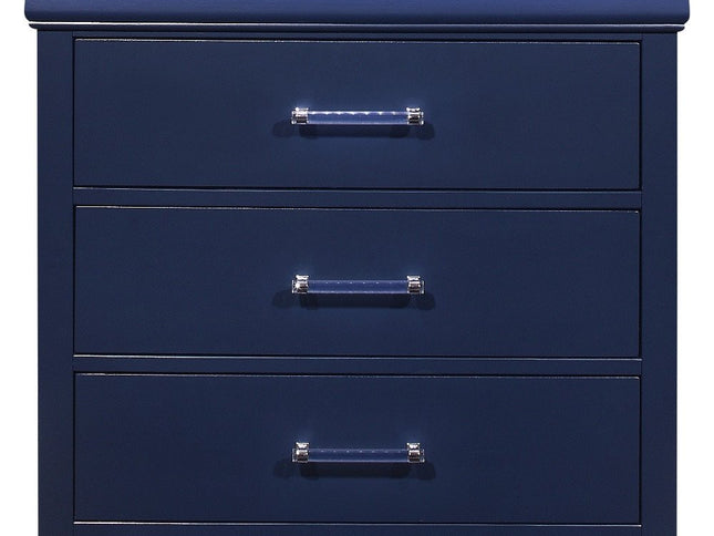 16" White Solid Wood Five Drawer Chest with LED Lighting