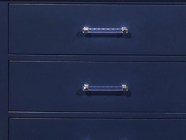 16" White Solid Wood Five Drawer Chest with LED Lighting