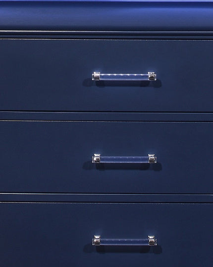 16" White Solid Wood Five Drawer Chest with LED Lighting