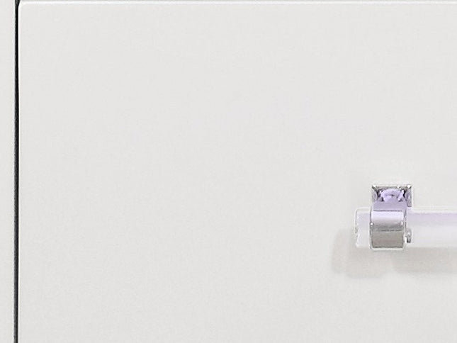 24" White Wood Lighted Two Drawer Nightstand