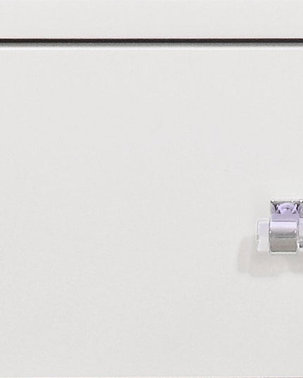 24" White Wood Lighted Two Drawer Nightstand